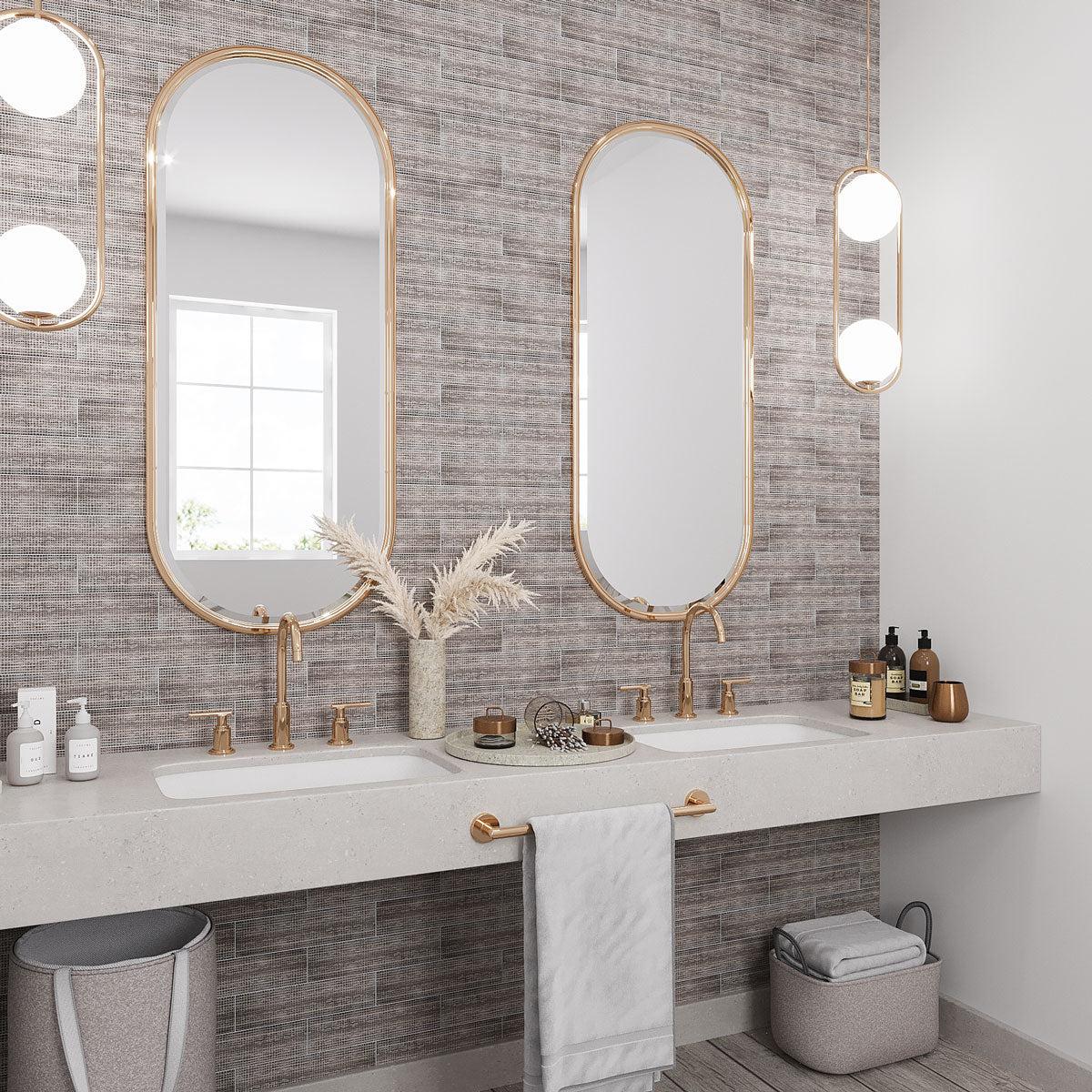 Wooden Beige Dots Etched Subway Marble Tile - Image 3