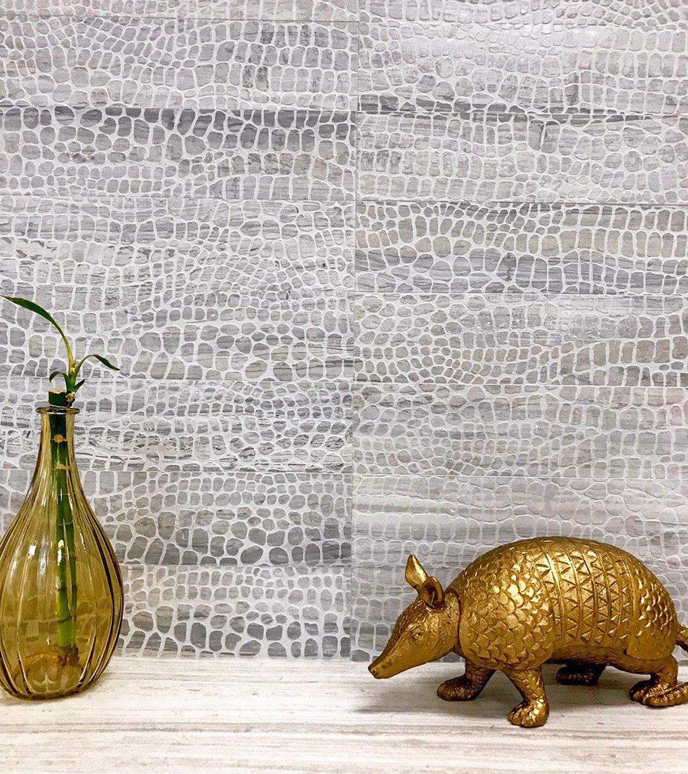 Wooden Beige Gator Etched Subway Marble Tile - Image 3