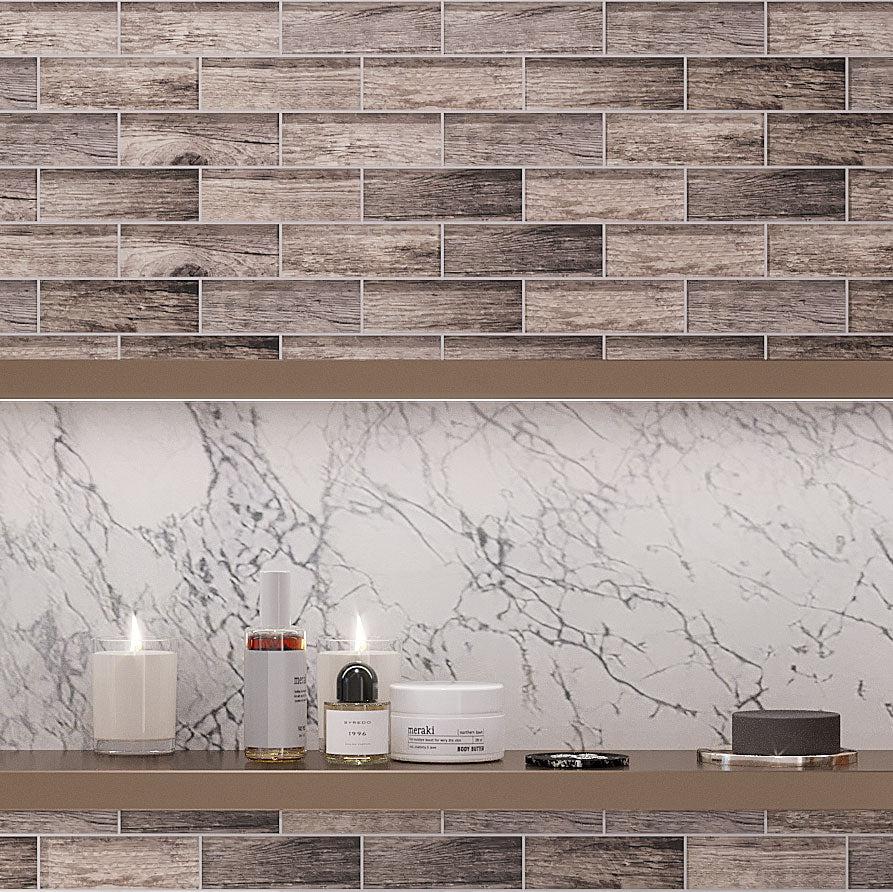 Wooden Glass Subway Mosaic Tile - Image 9